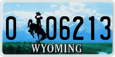WY license plate 006213
