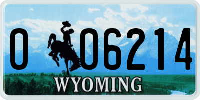 WY license plate 006214