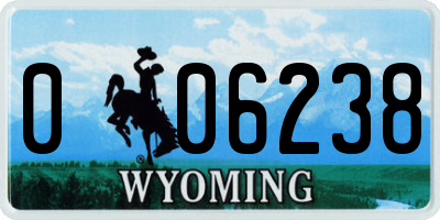 WY license plate 006238
