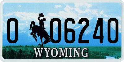 WY license plate 006240