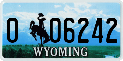 WY license plate 006242