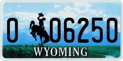 WY license plate 006250