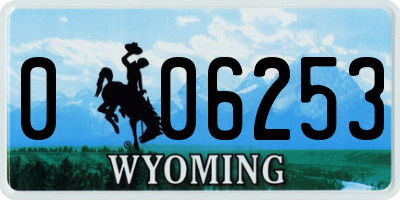 WY license plate 006253