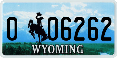 WY license plate 006262
