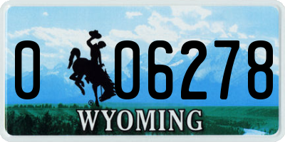 WY license plate 006278