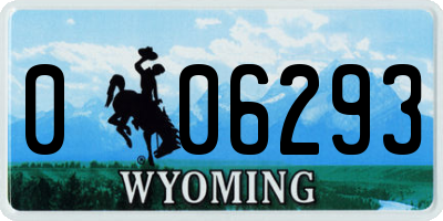 WY license plate 006293