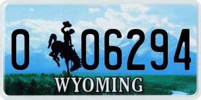 WY license plate 006294