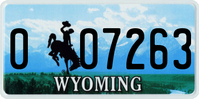 WY license plate 007263
