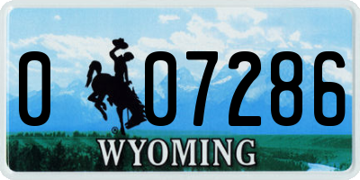 WY license plate 007286