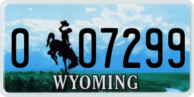 WY license plate 007299