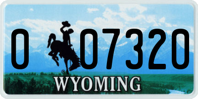 WY license plate 007320