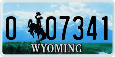 WY license plate 007341