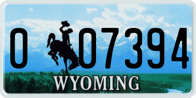 WY license plate 007394