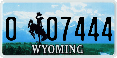 WY license plate 007444