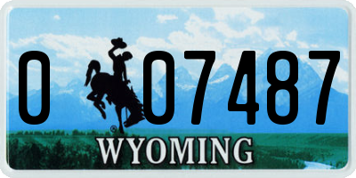 WY license plate 007487