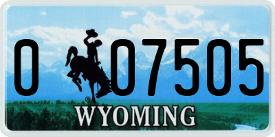 WY license plate 007505