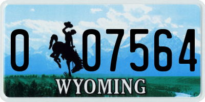 WY license plate 007564