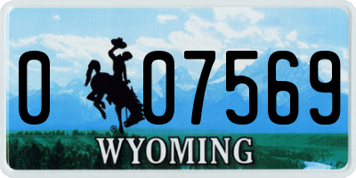 WY license plate 007569