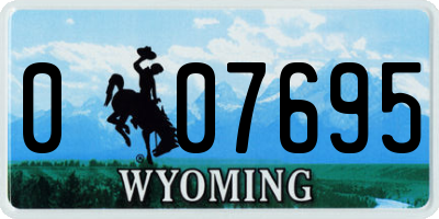 WY license plate 007695