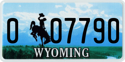 WY license plate 007790