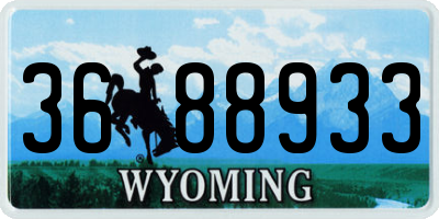 WY license plate 3688933
