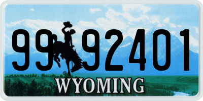 WY license plate 9992401