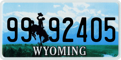 WY license plate 9992405
