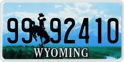WY license plate 9992410