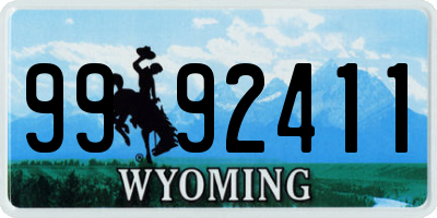 WY license plate 9992411