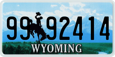 WY license plate 9992414