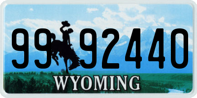 WY license plate 9992440