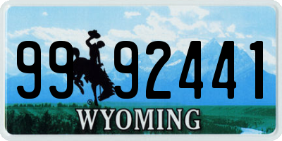WY license plate 9992441