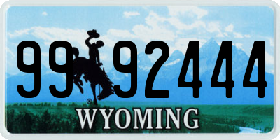 WY license plate 9992444