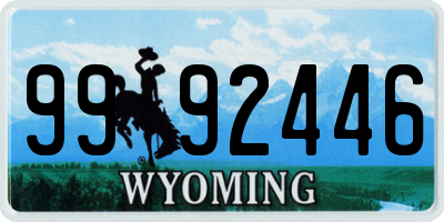 WY license plate 9992446