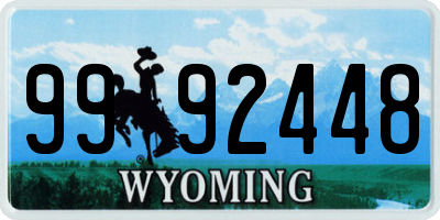 WY license plate 9992448