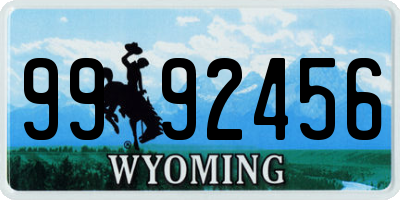 WY license plate 9992456