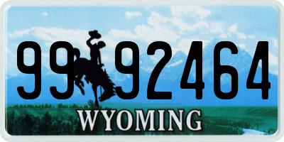 WY license plate 9992464