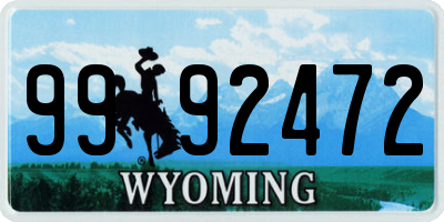 WY license plate 9992472