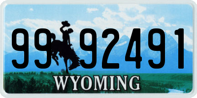 WY license plate 9992491