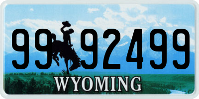 WY license plate 9992499