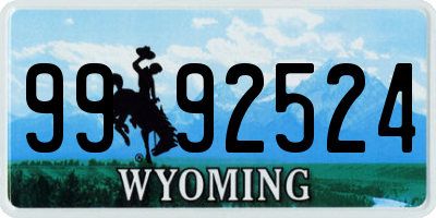 WY license plate 9992524