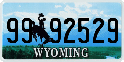 WY license plate 9992529