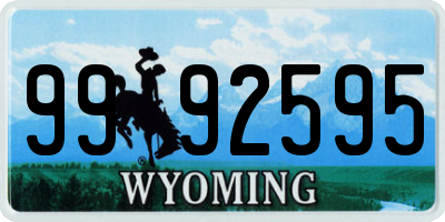 WY license plate 9992595