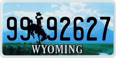 WY license plate 9992627