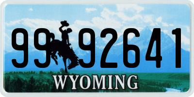 WY license plate 9992641