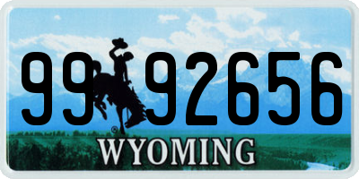 WY license plate 9992656
