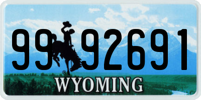 WY license plate 9992691