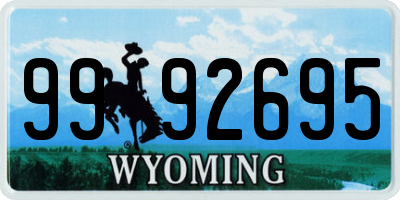 WY license plate 9992695