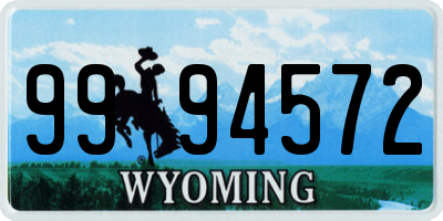 WY license plate 9994572