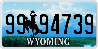 WY license plate 9994739